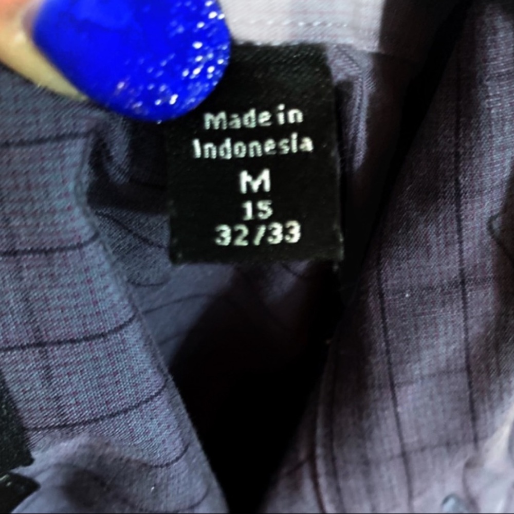 🎀Calvin Kline Purple Button Up Dress Shirt M32/33 - Picture 5 of 7